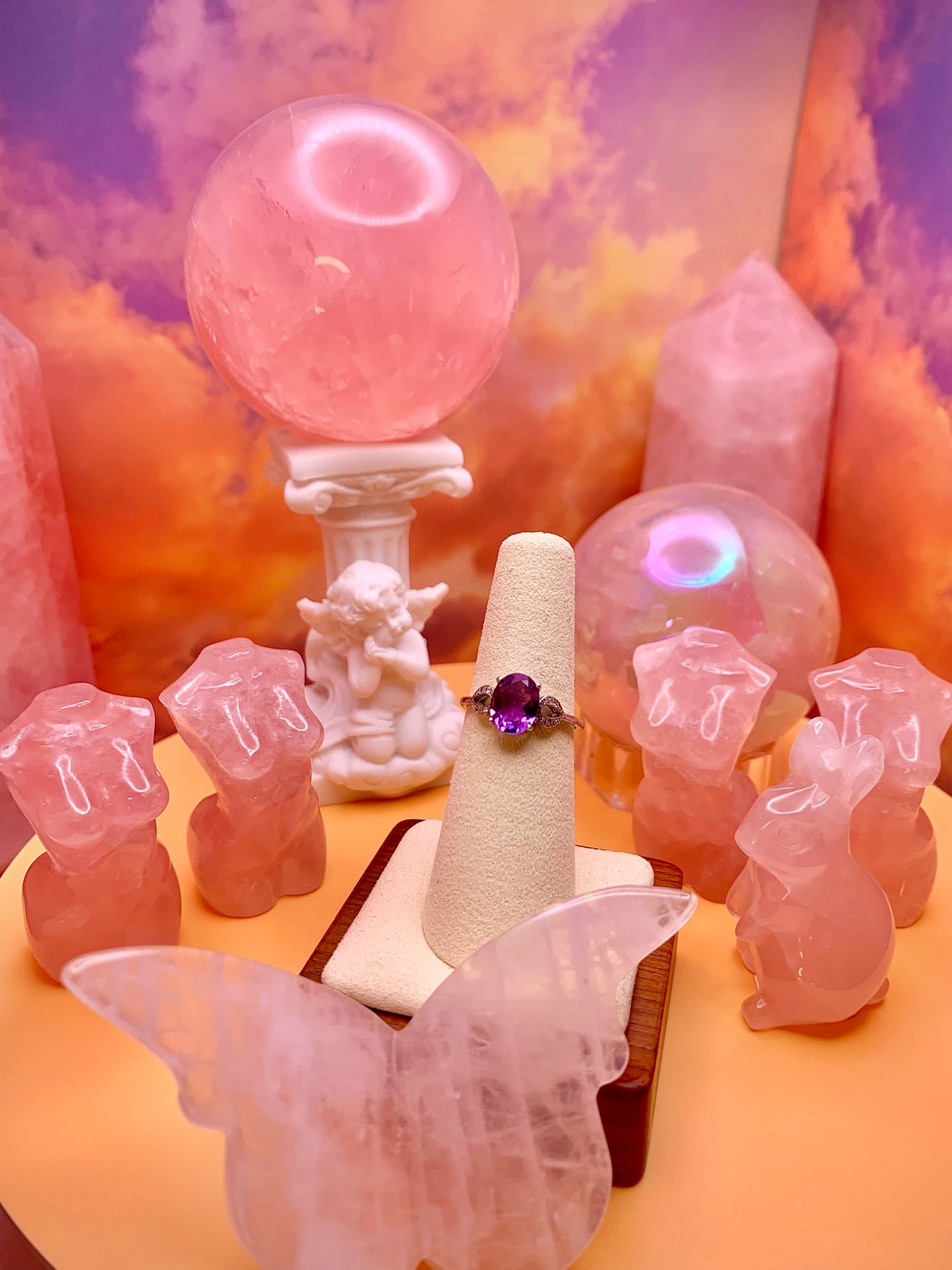 Amethyst Faceted Oval Ring in Sterling Silver