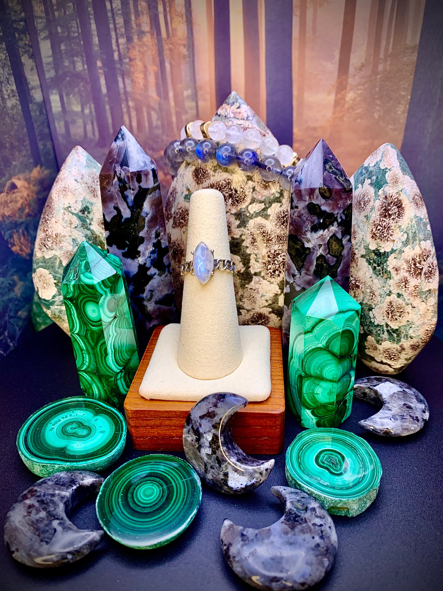 MoonStone Marquee Cut Ring in Sterling Silver *Adjustable*