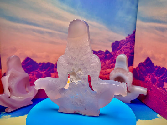 Agate Meditating Woman Carving