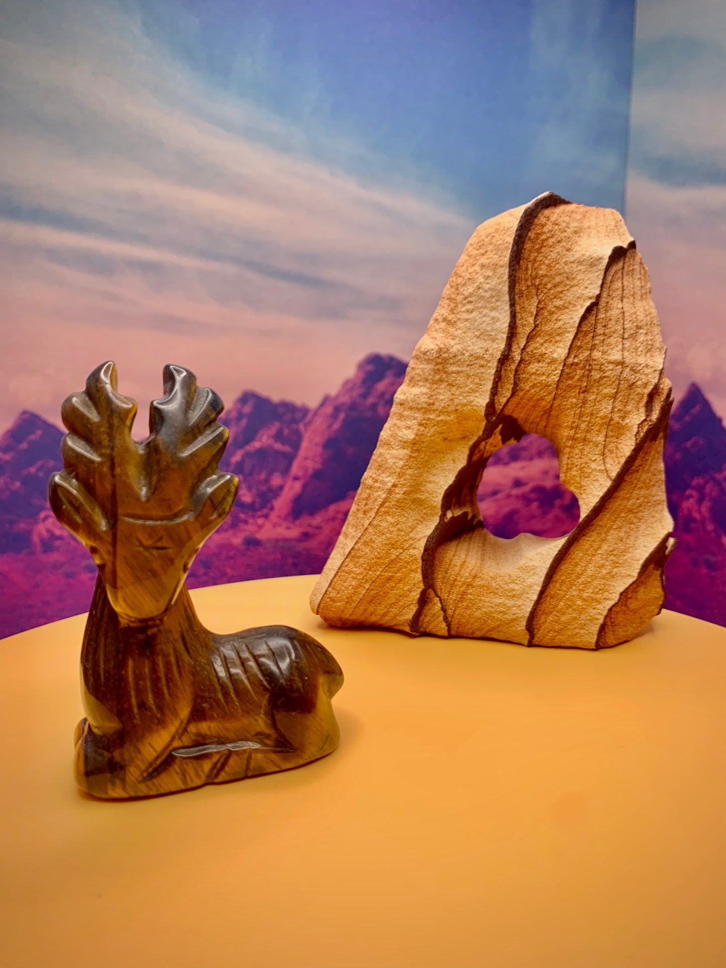 Tiger’s Eye Deer Carving