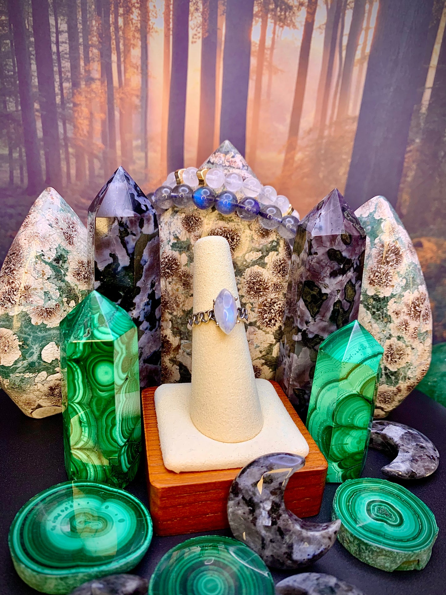 MoonStone Marquee Cut Ring in Sterling Silver *Adjustable*