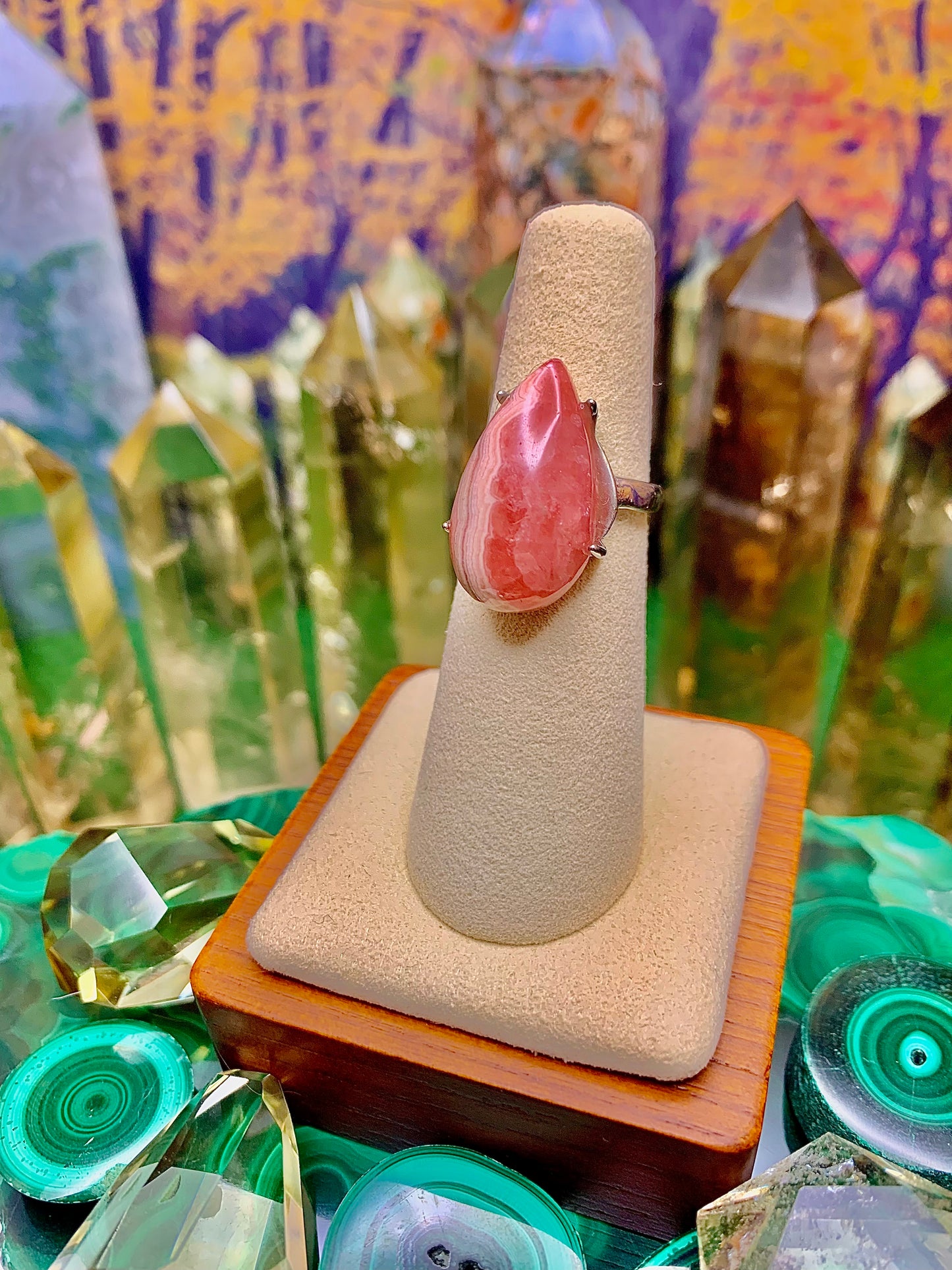 Rhodochrosite Ring in Sterling Silver