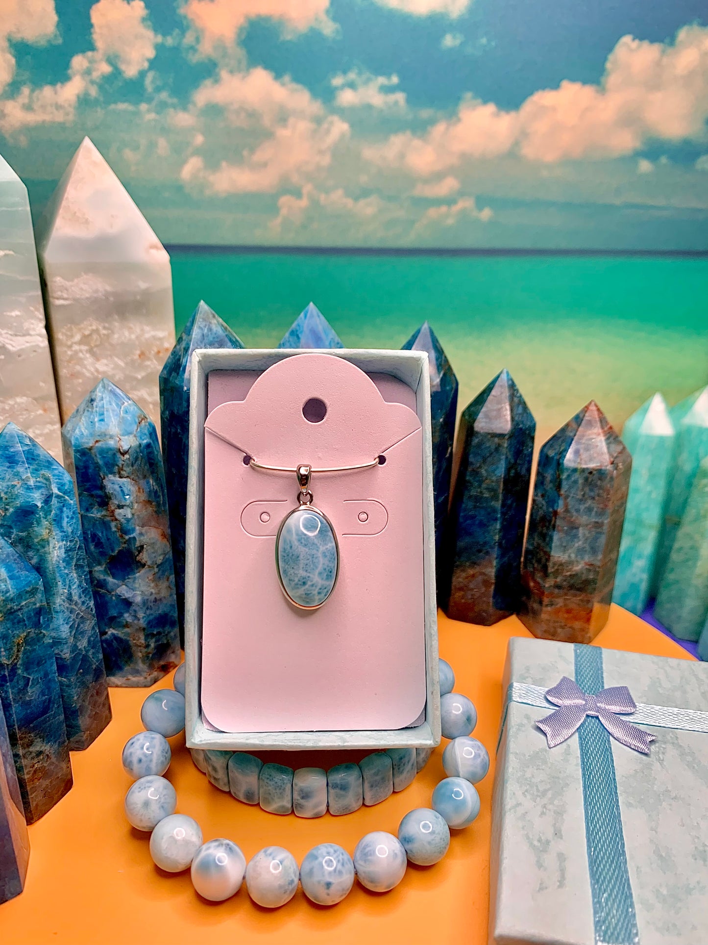 Larimar Pendant AAA Grade set in Sterling Silver