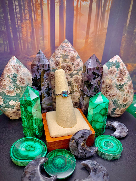 Alexandrite Ring *Square Cut* in Sterling Silver