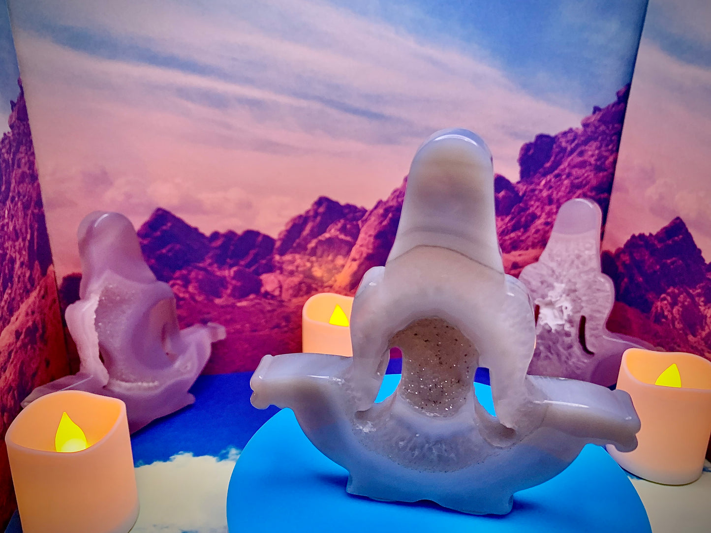 Agate Meditating Woman Carving