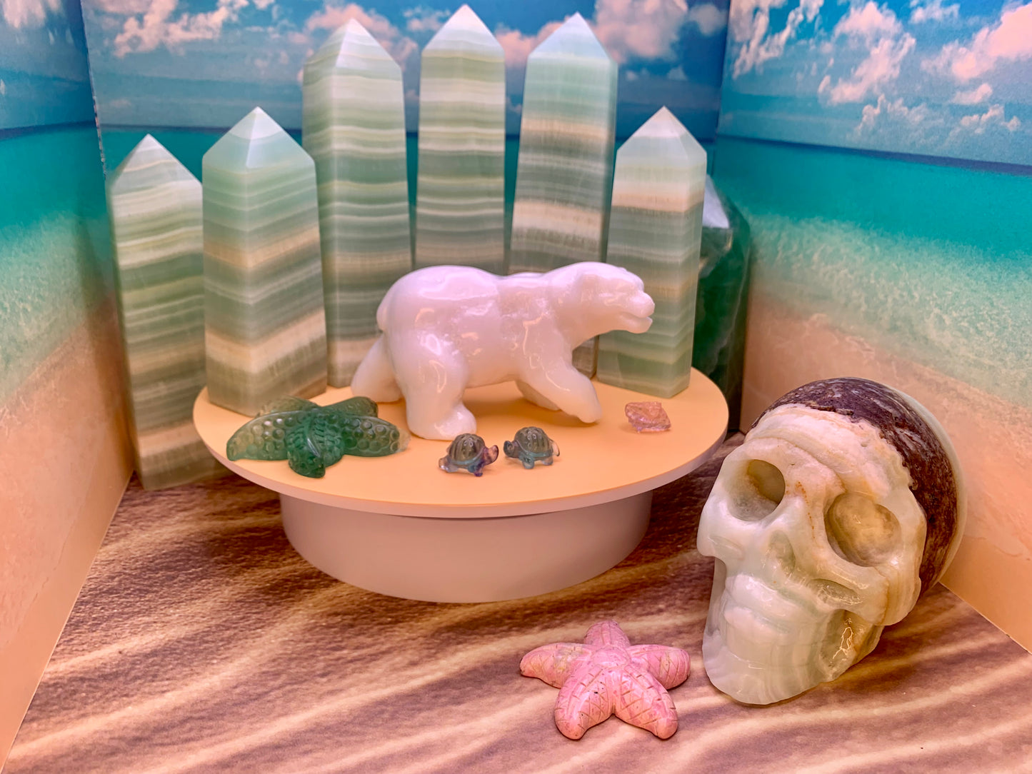 Caribbean Calcite Towers (Pistachio) *Medium*