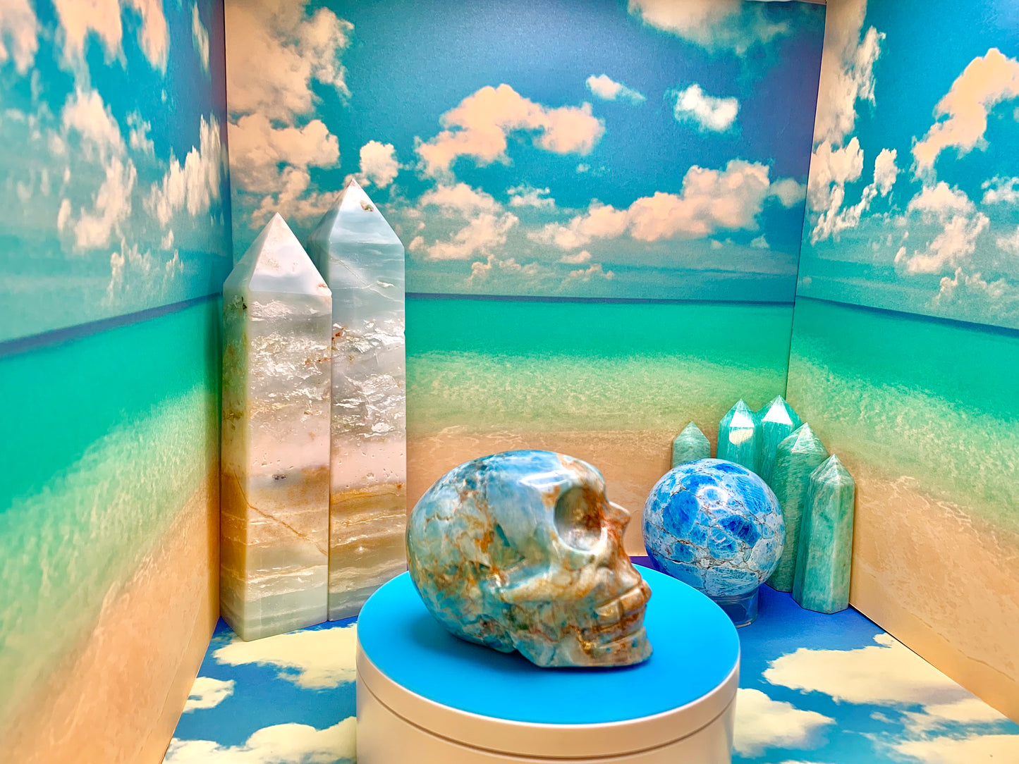 Apatite Skull Carving