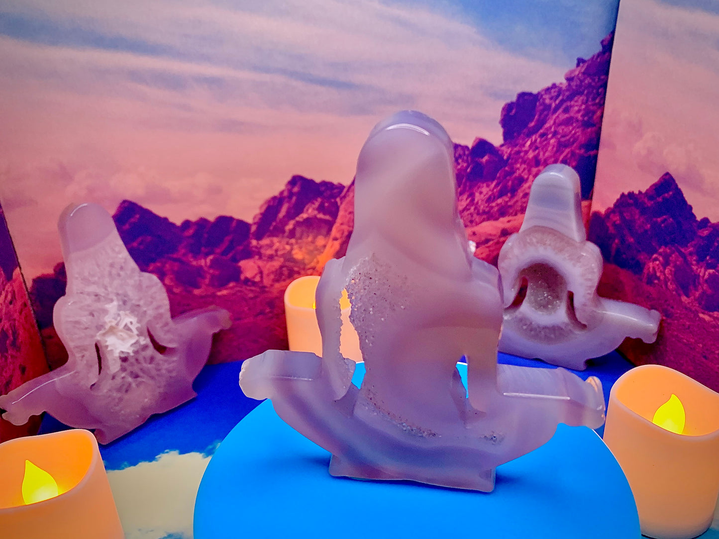 Agate Meditating Woman Carving