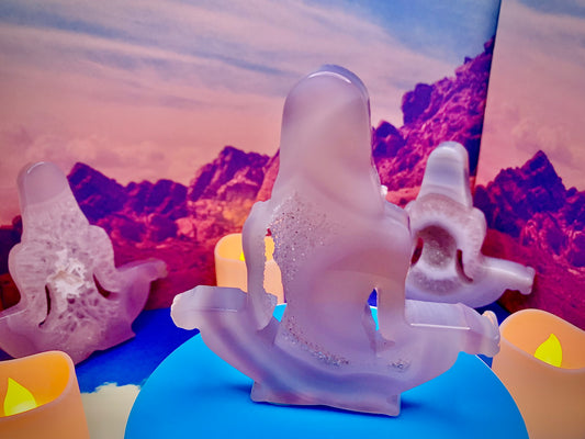 Agate Meditating Woman Carving