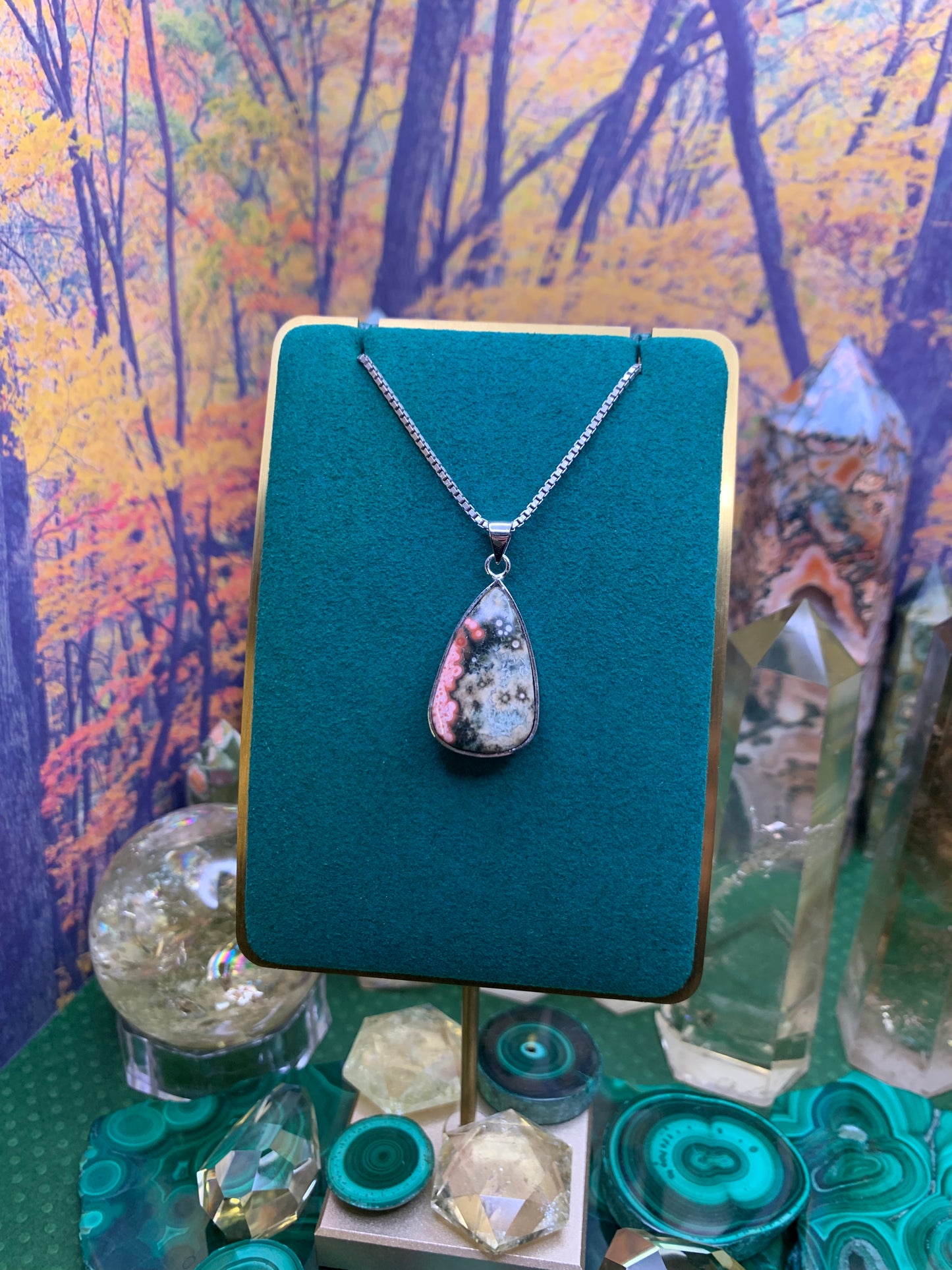Ocean Jasper Pendant set in Sterling Silver