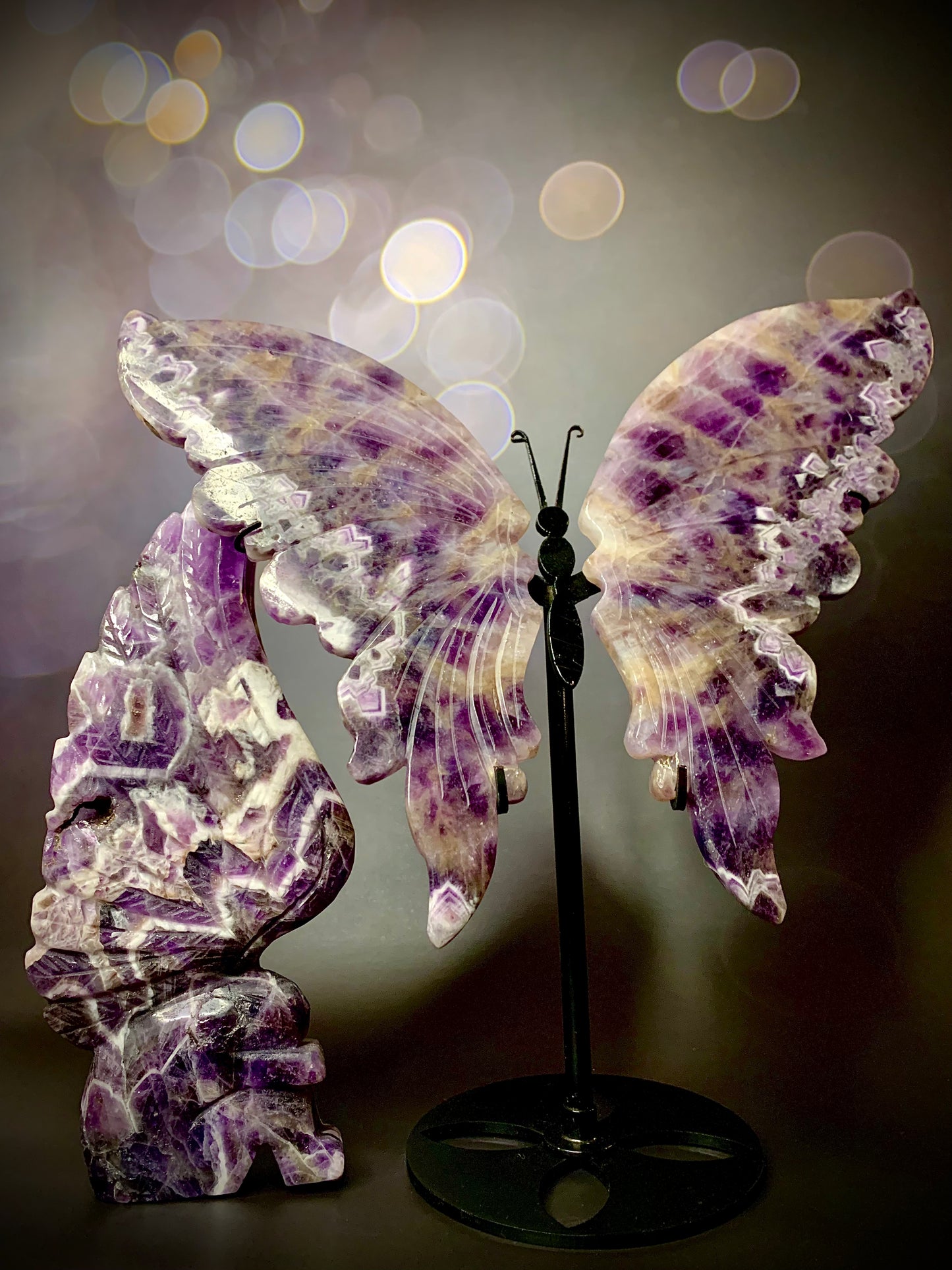 Dream Amethyst Butterfly 🦋 Wings on Stand