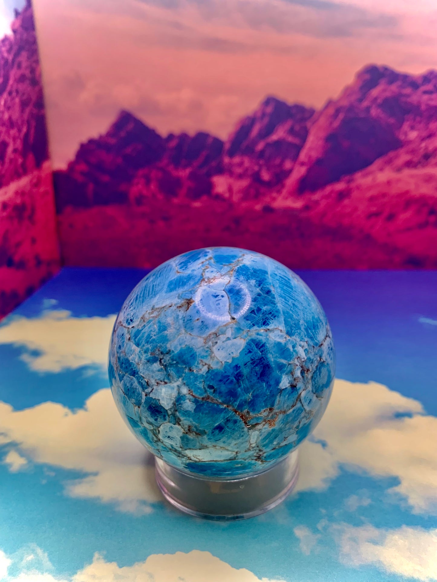 Blue Apatite Sphere