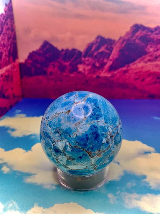 Blue Apatite Sphere