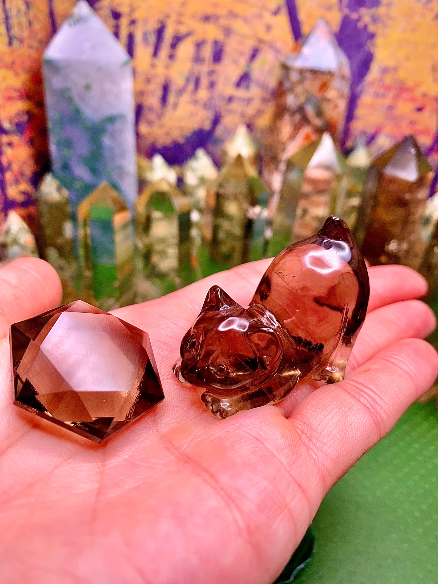 Smoky Quartz Star of David Pocket Stone