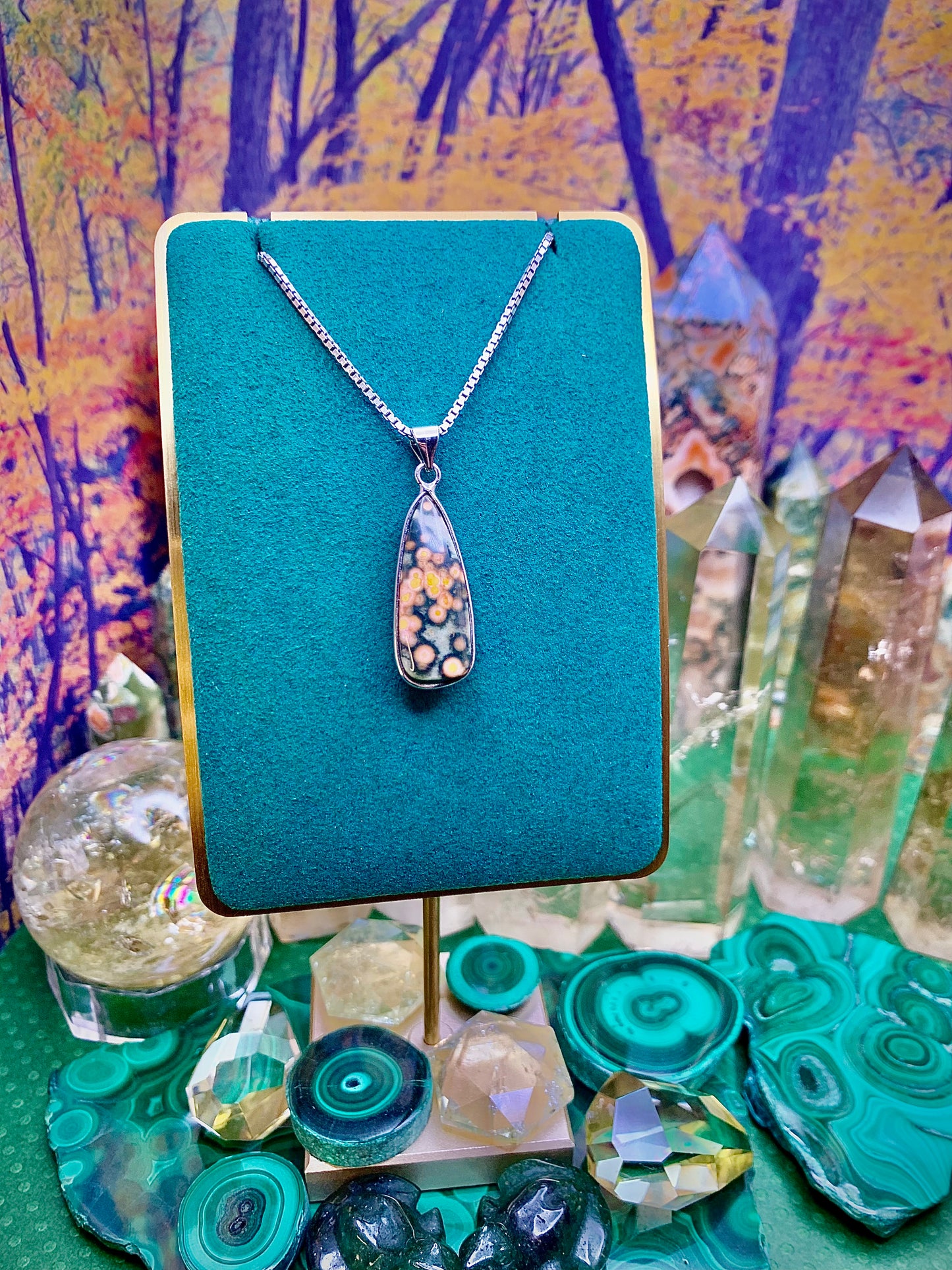 Ocean Jasper Pendant In Sterling Silver