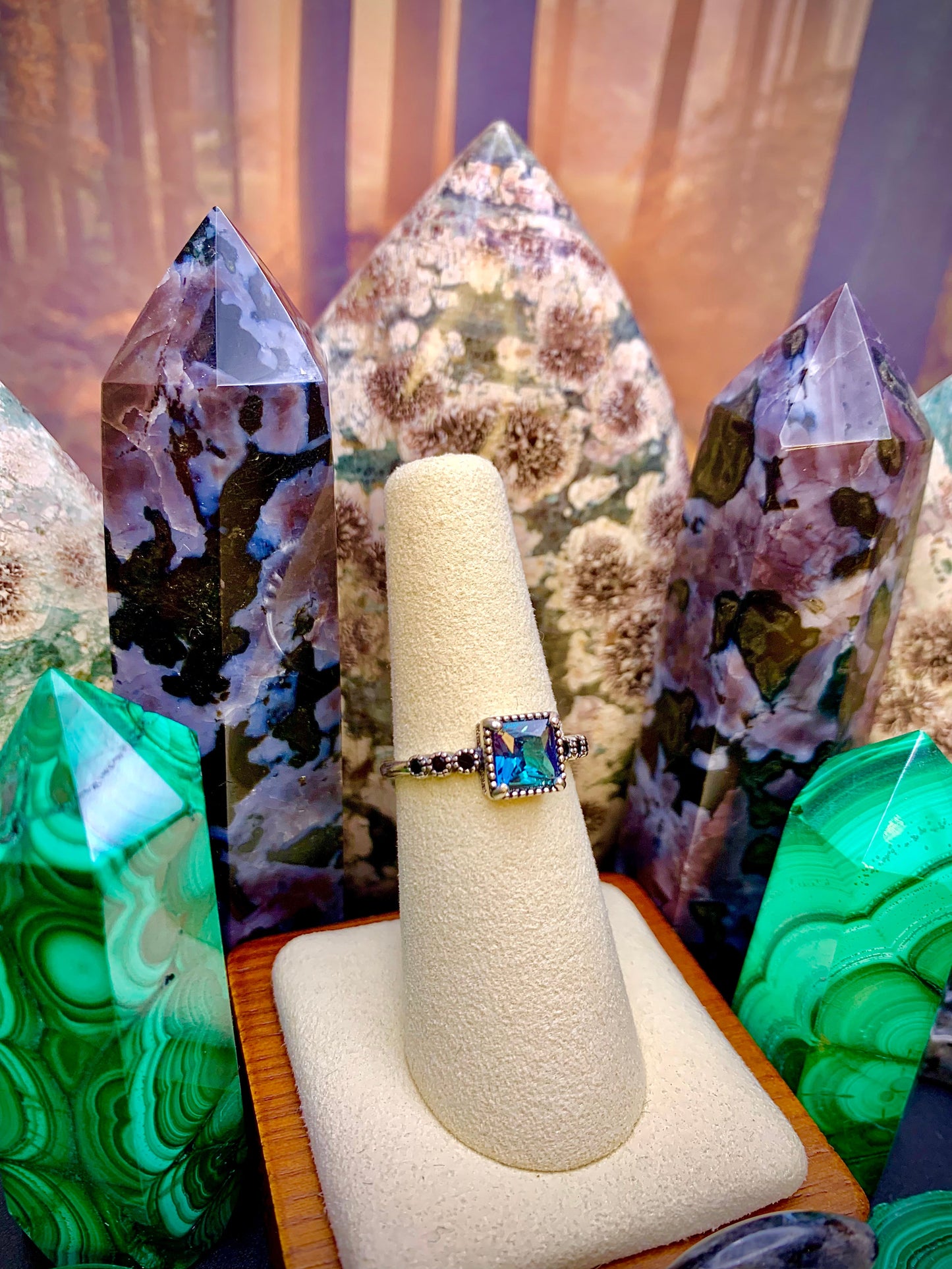 Alexandrite Ring *Square Cut* in Sterling Silver