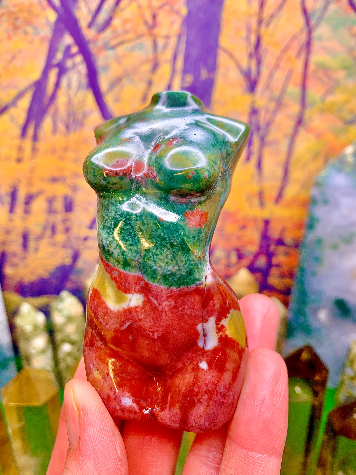 Ocean Jasper Goddess Body Carving