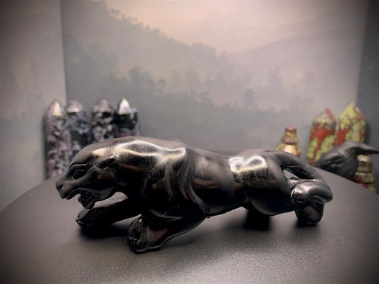 Black Obsidian Panther Carving