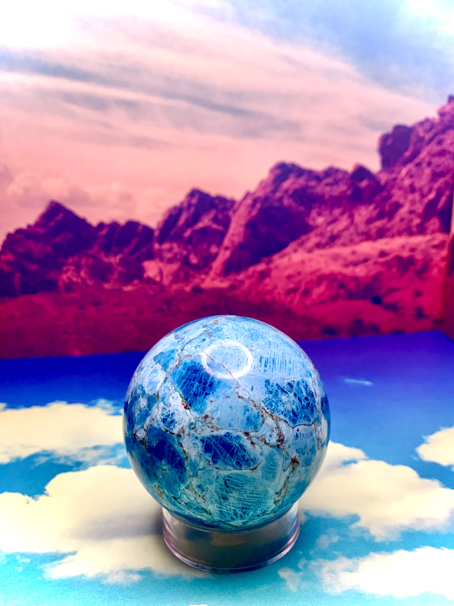Blue Apatite Sphere