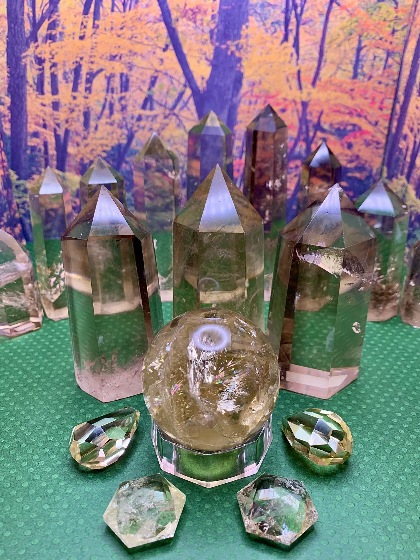 Citrine HQ* Sphere with Rainbows