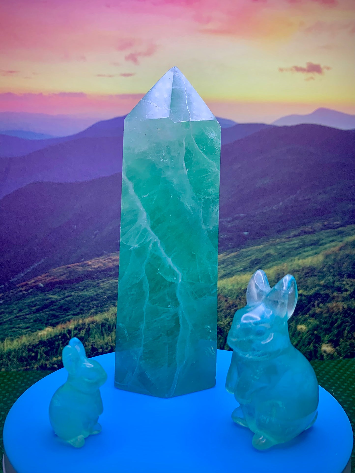 Green Fluorite Bunny Carving