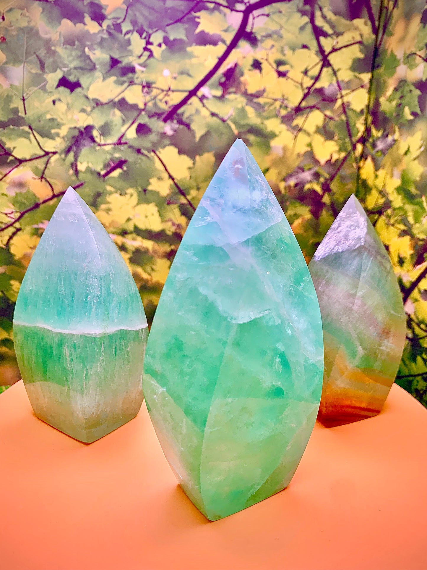 Caribbean Mint Green Fluorite Flame ๐ฅ Freeform
