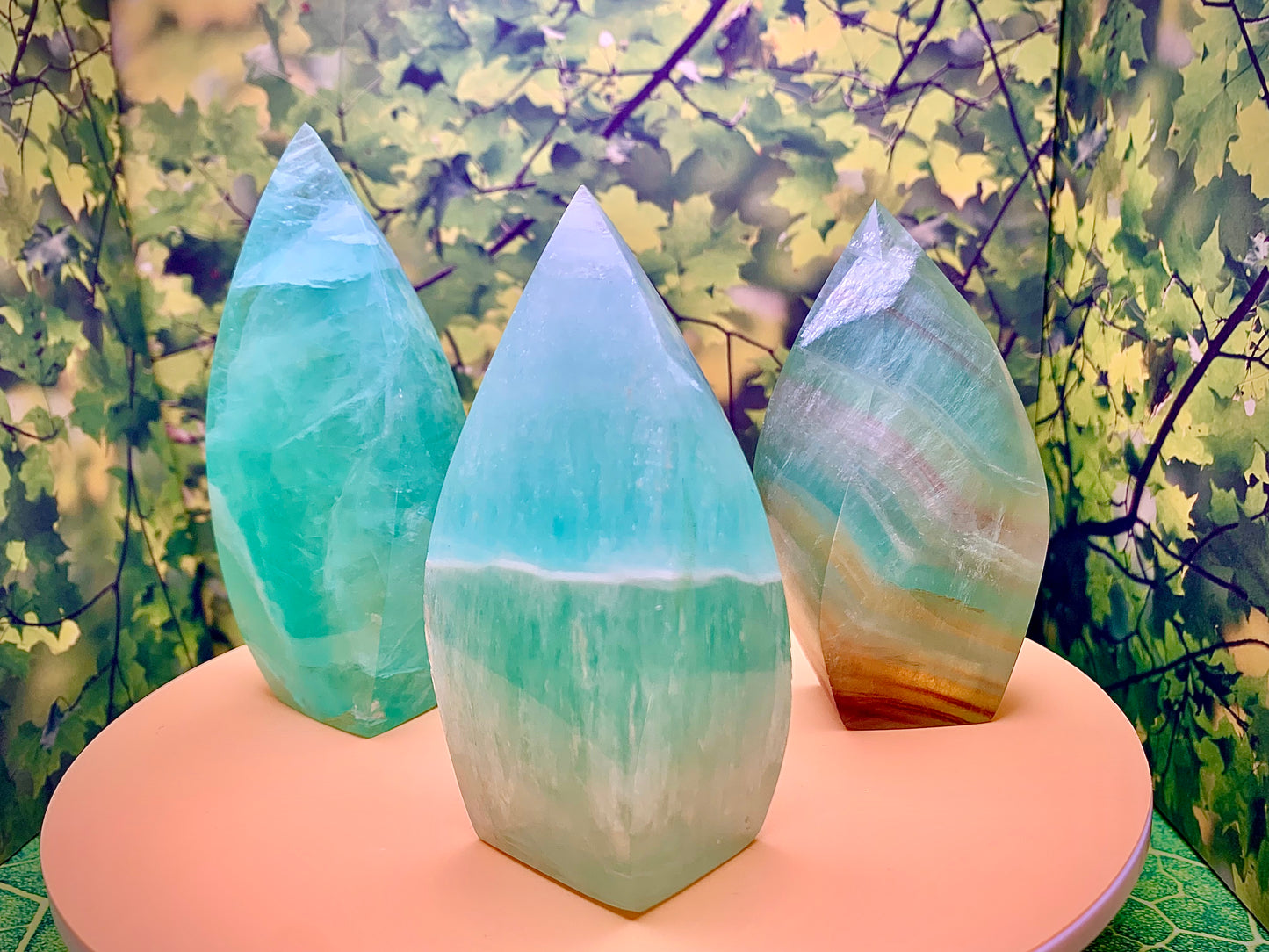 Caribbean Mint Green Fluorite Flame ๐ฅ Freeform