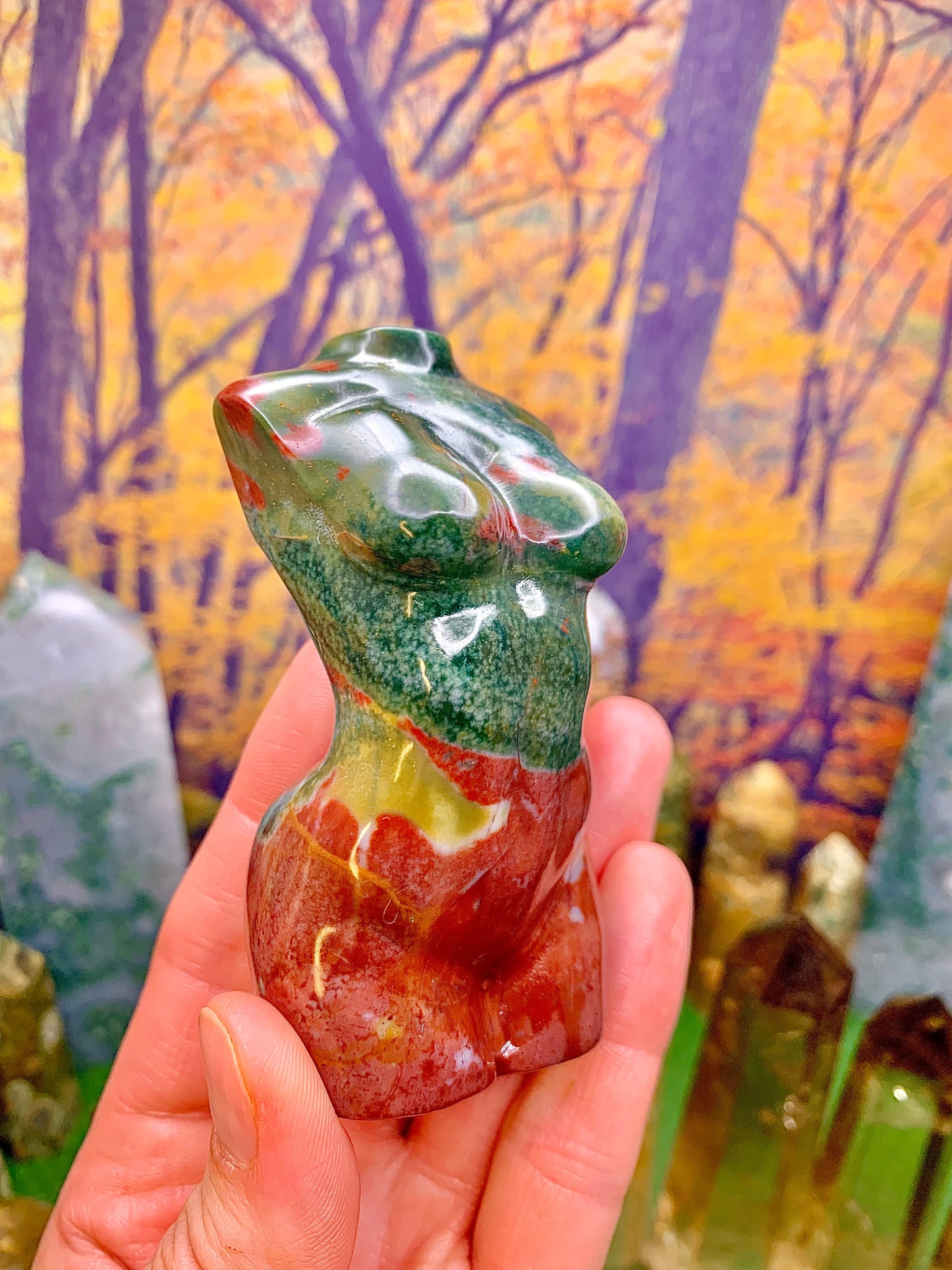 Ocean Jasper Goddess Body Carving