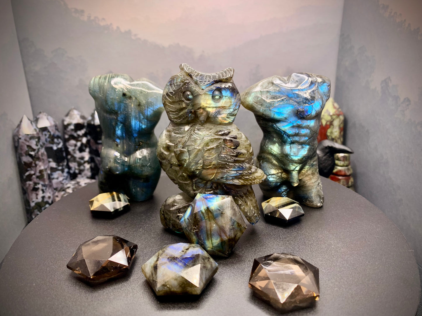 Labradorite Owl Carving