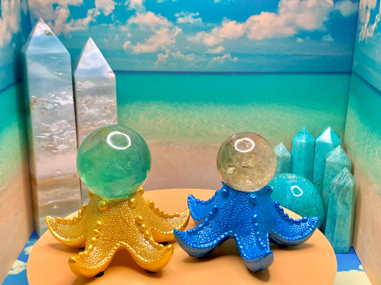 Starfish Sphere Holder (Gold/Yellow)