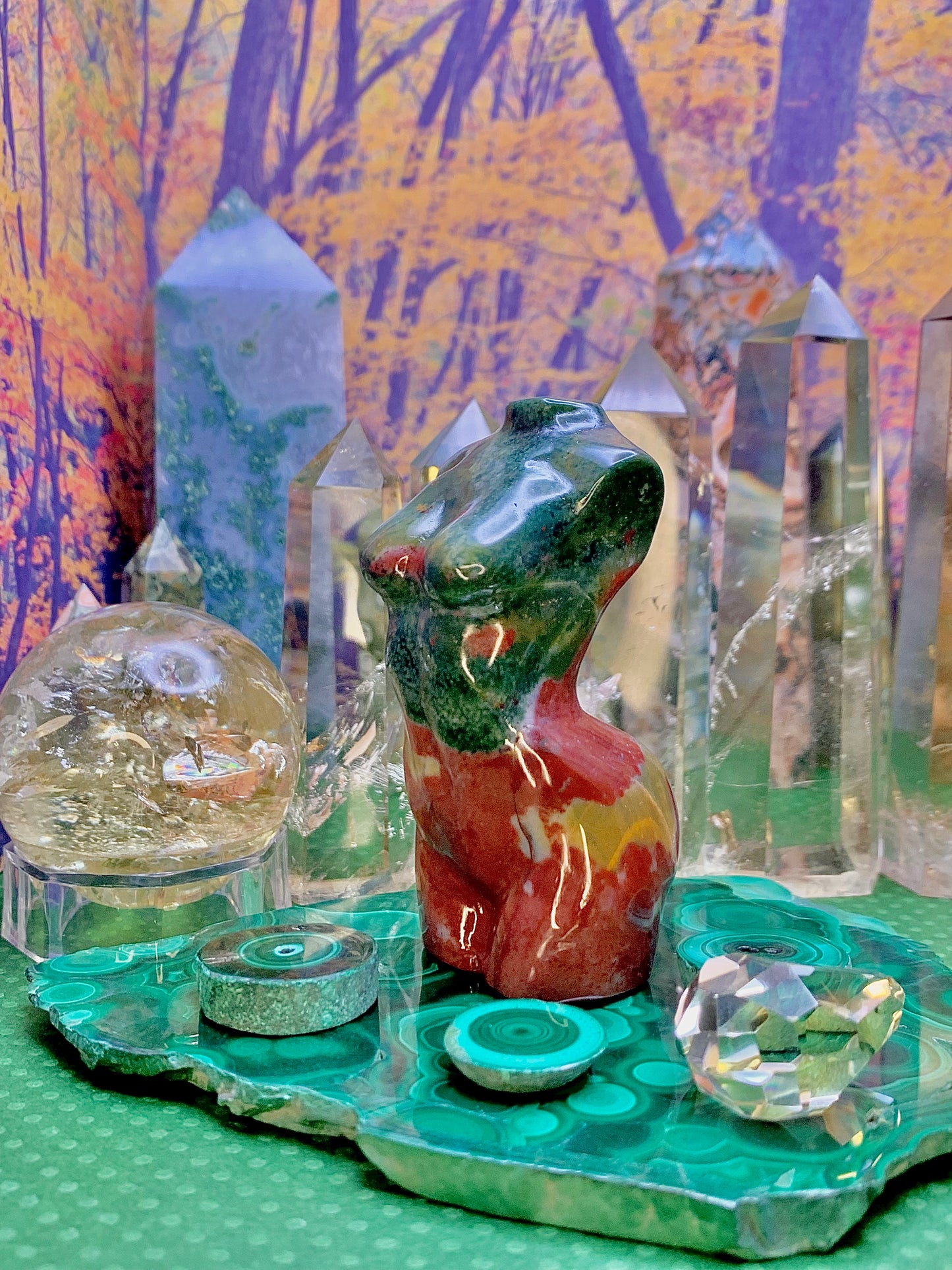 Ocean Jasper Goddess Body Carving