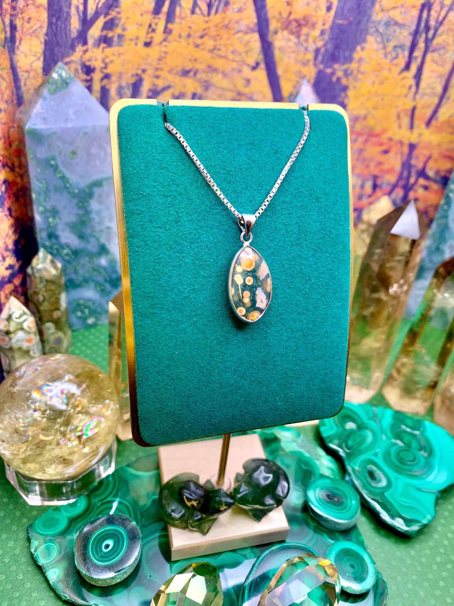 Ocean Jasper Pendant set in Sterling Silver