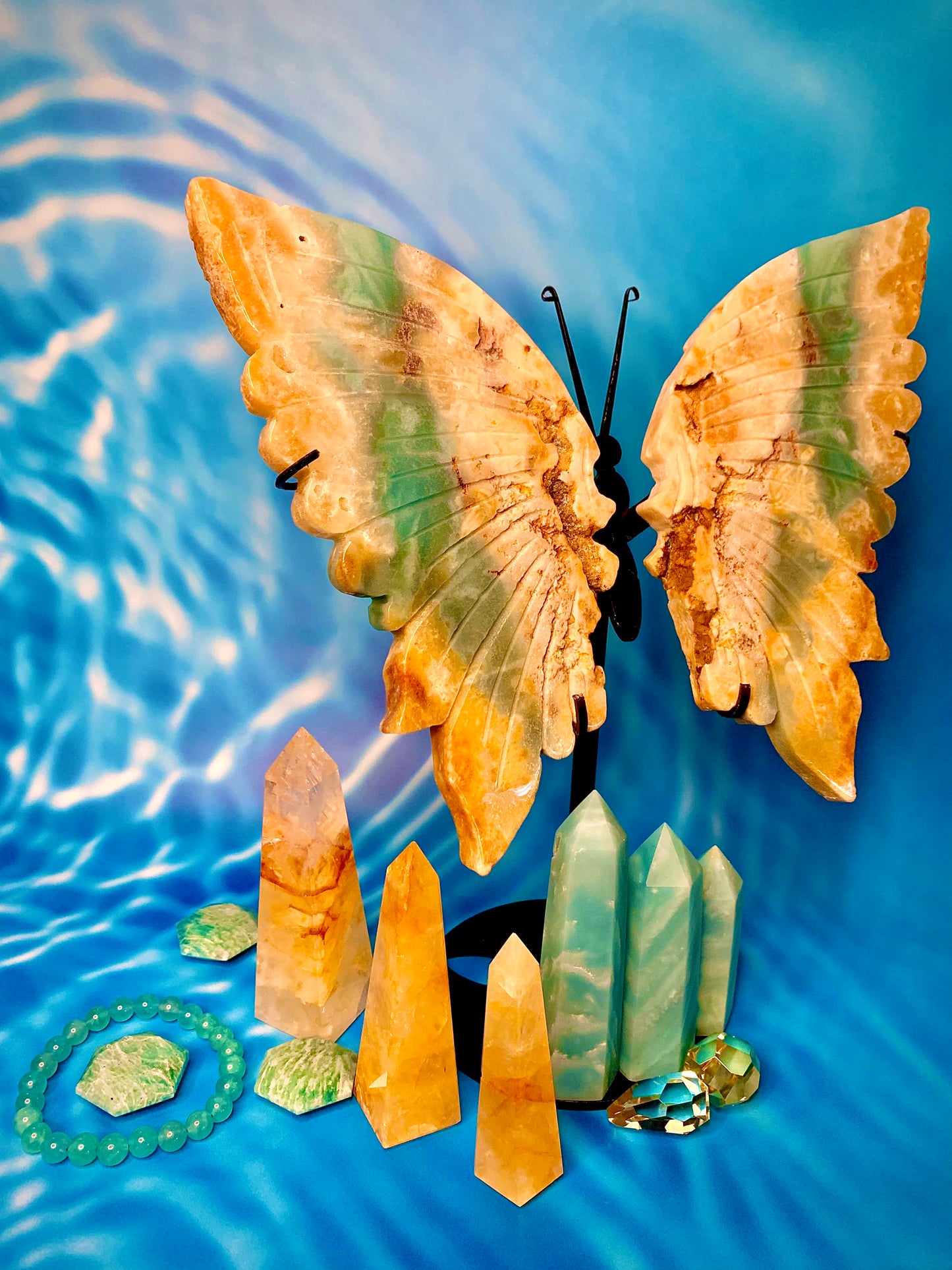 Amazonite Butterfly 🦋 Wings on Stand