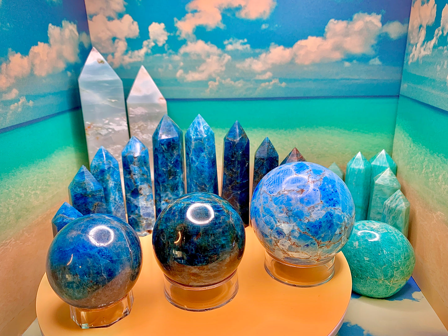 Blue Apatite Sphere (Deep/ Dark Blue)