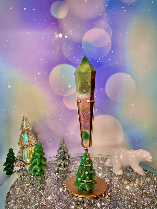 Ocean Jasper Wand on Stand