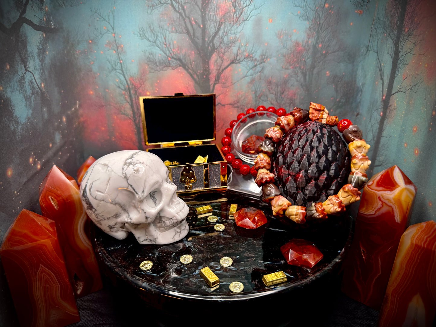 Alashan Agate Dragon Bracelet (10-14mm) VERMITHOR