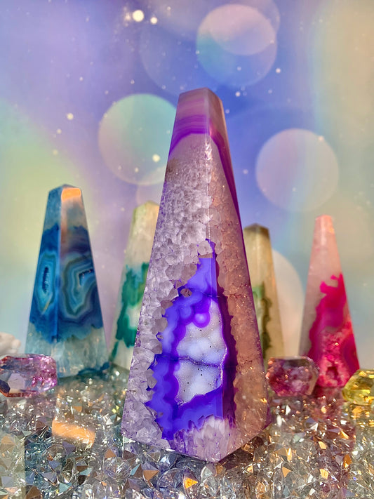 Brazilian Agate Obelisk (Purple)