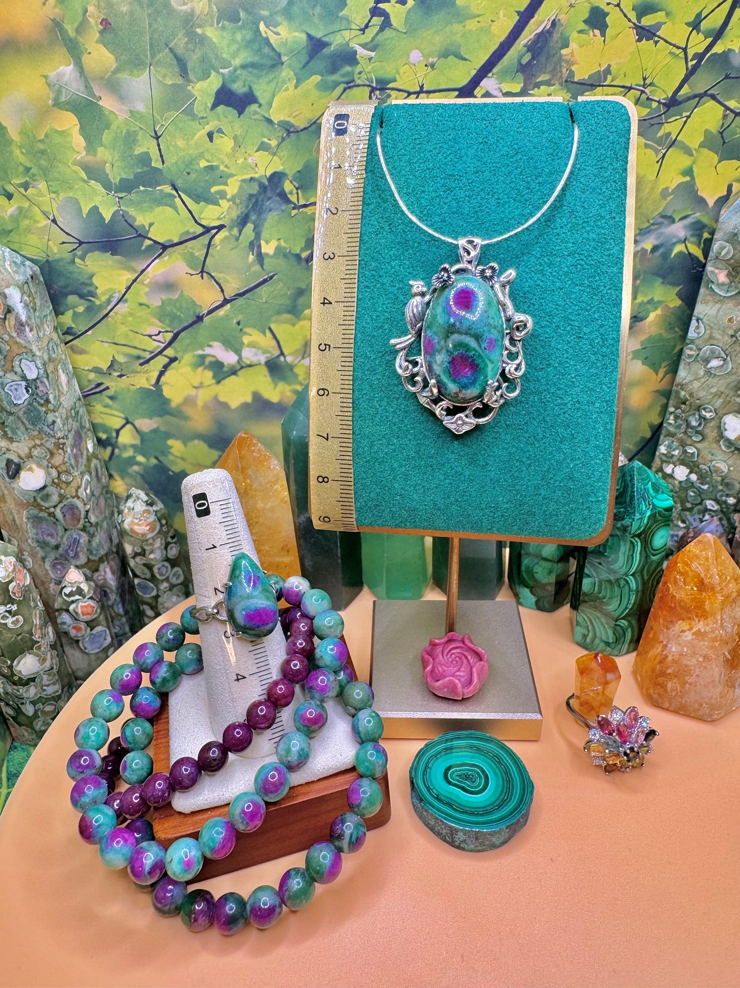 Ruby Fuchsite Pendant .925 Silver (Vintage Style)