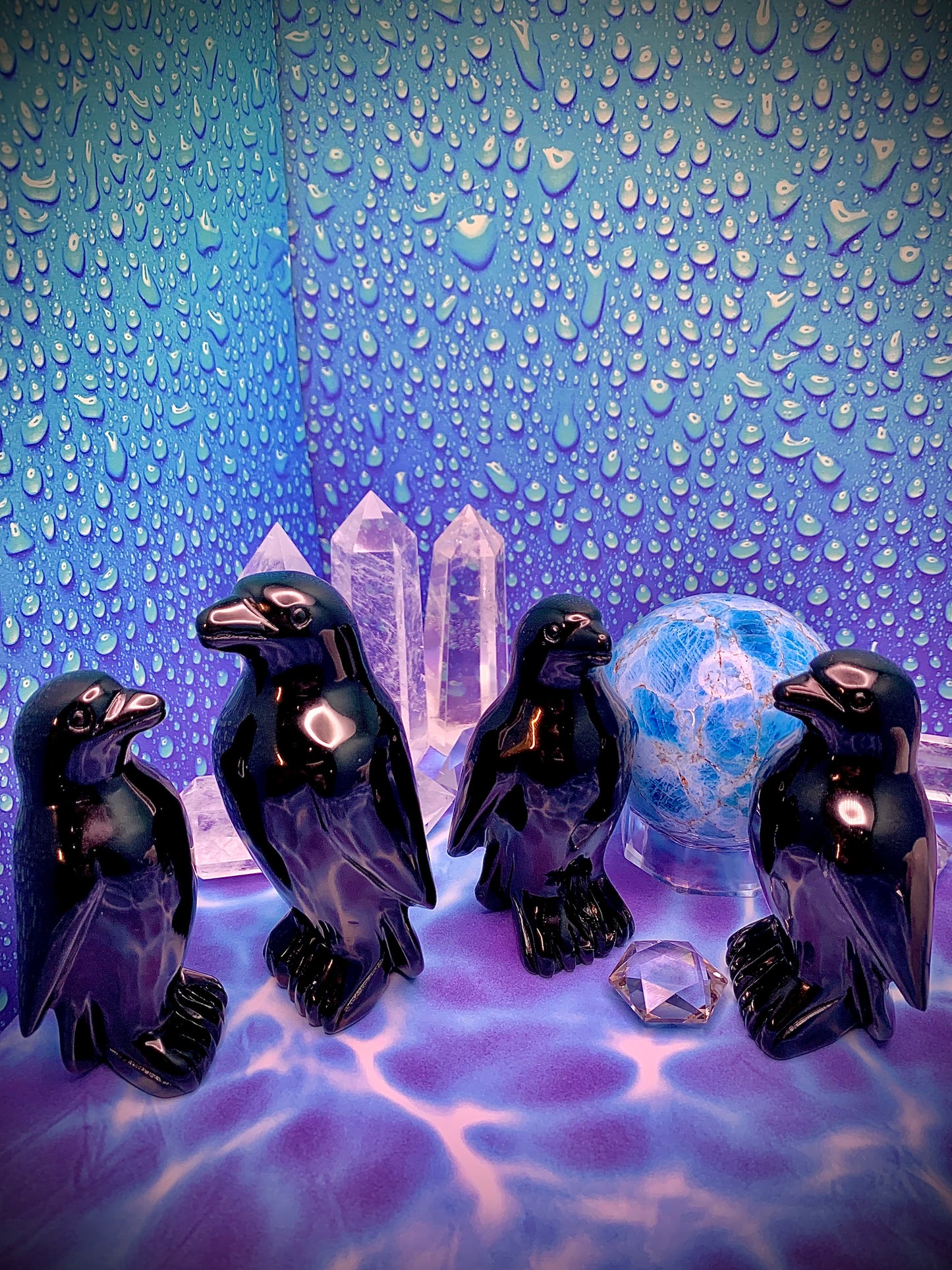 Silver Sheen Obsidian Penguin 🐧 (Large)