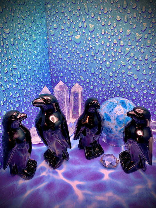 Silver Sheen Obsidian Penguin 🐧 (Large)