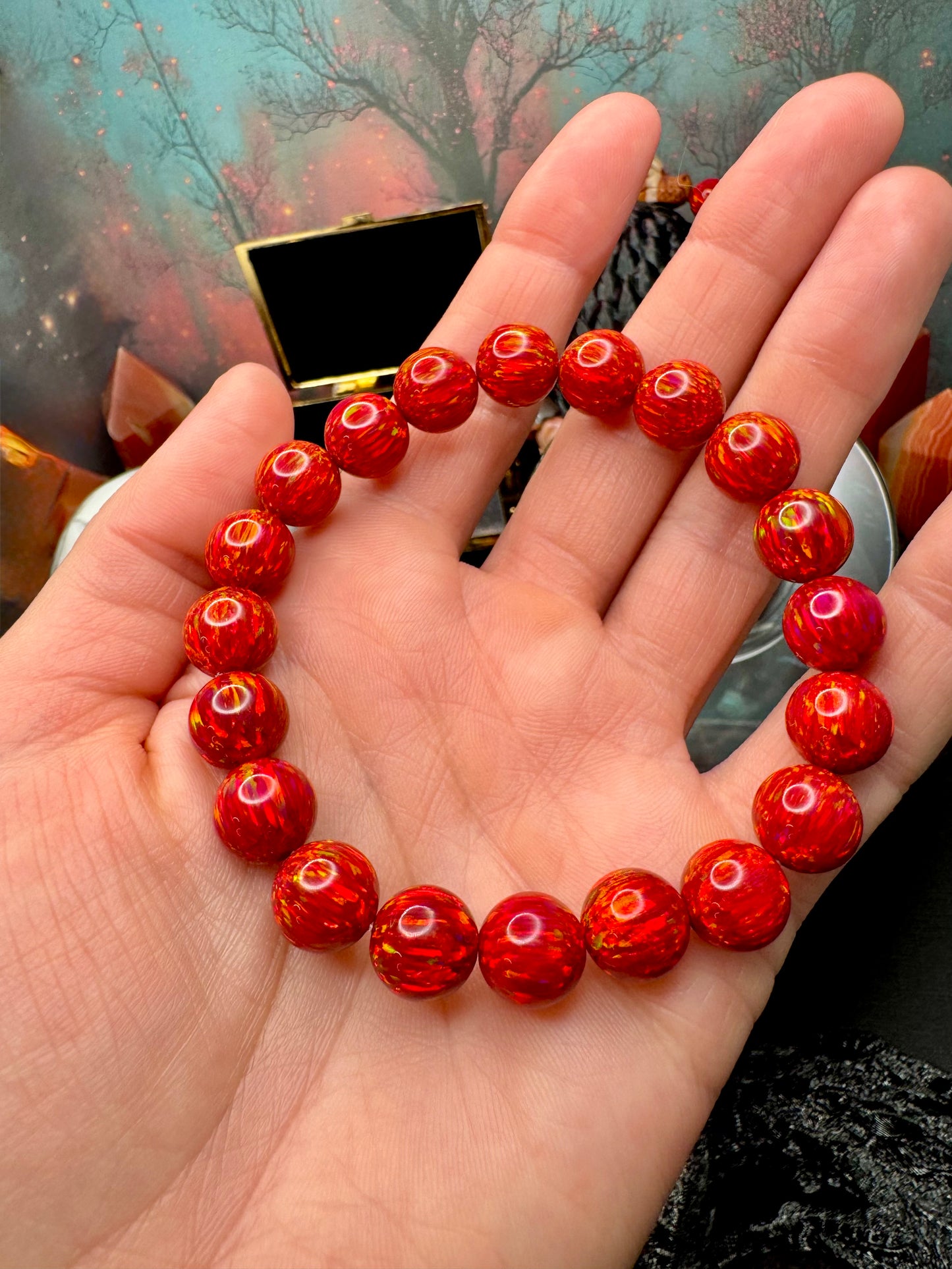 Ruby Red (DRAGON’s FIRE 🔥) Astra Opal Bracelet (10mm)