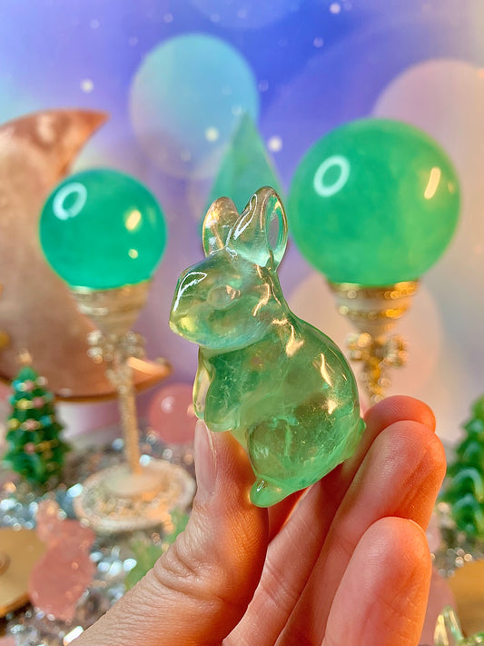 Green Fluorite Bunny Carving