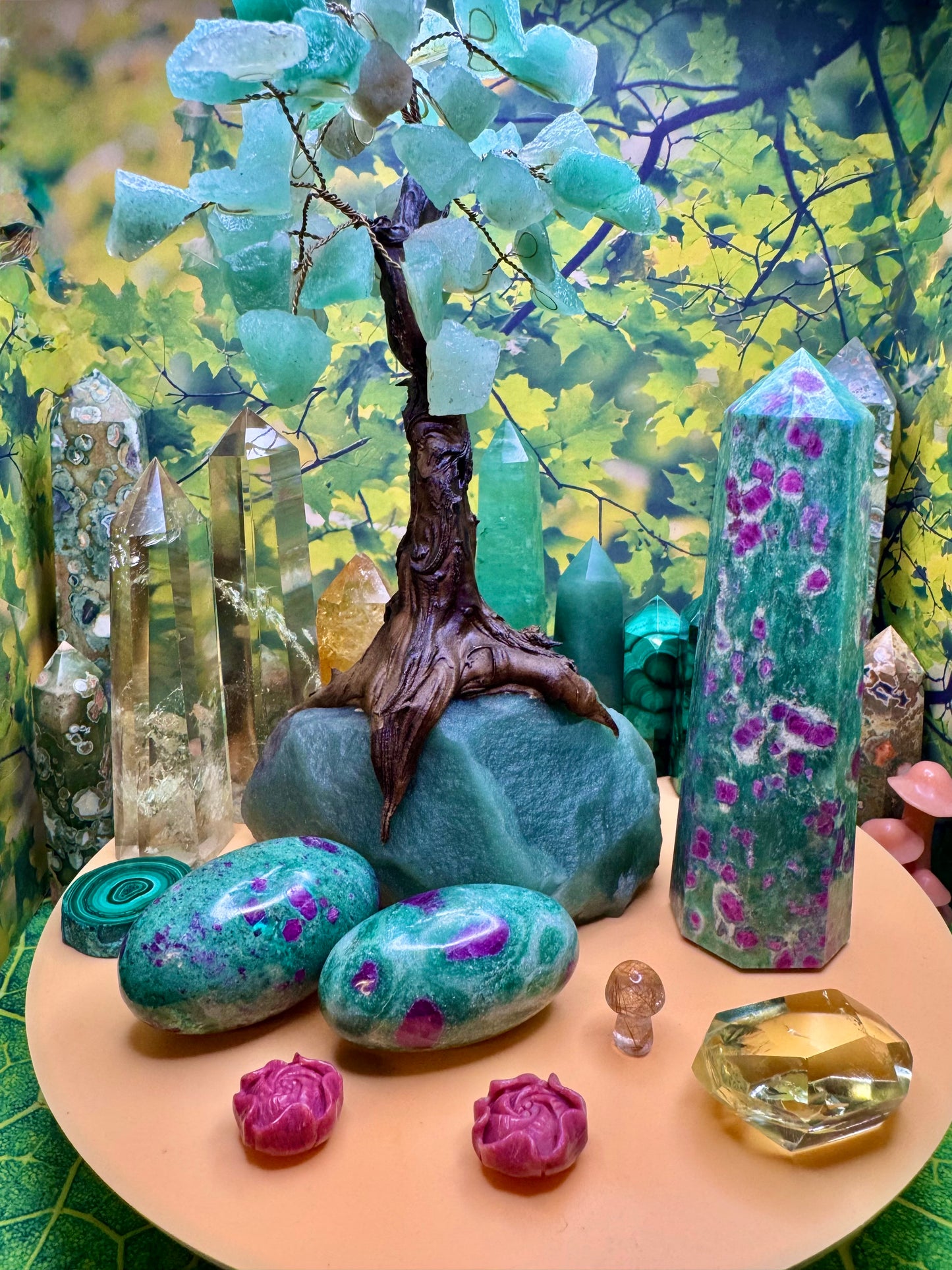 Ruby Fuchsite Tower