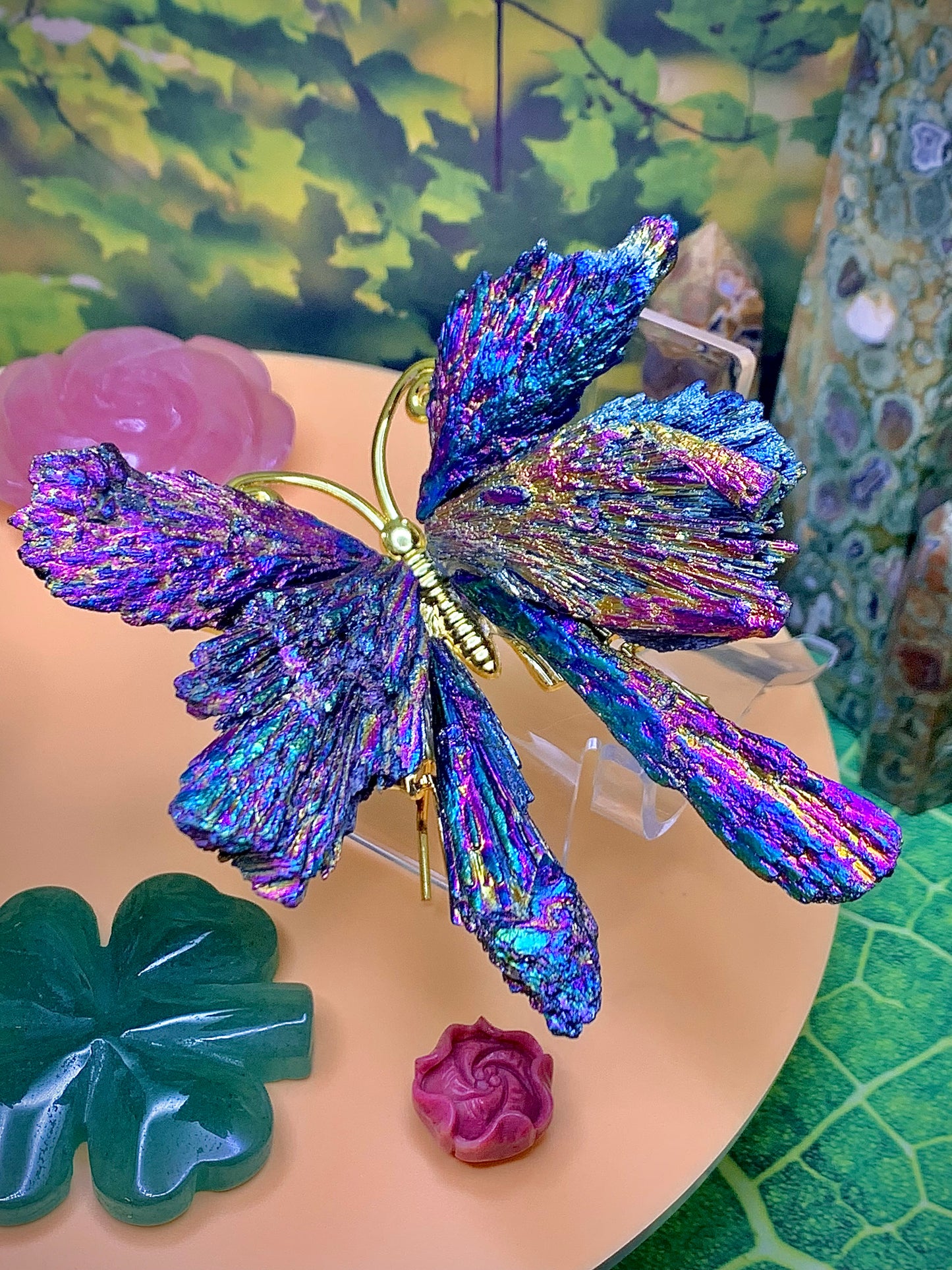 Rainbow Aura Kyanite Butterfly 🦋 (Gold)