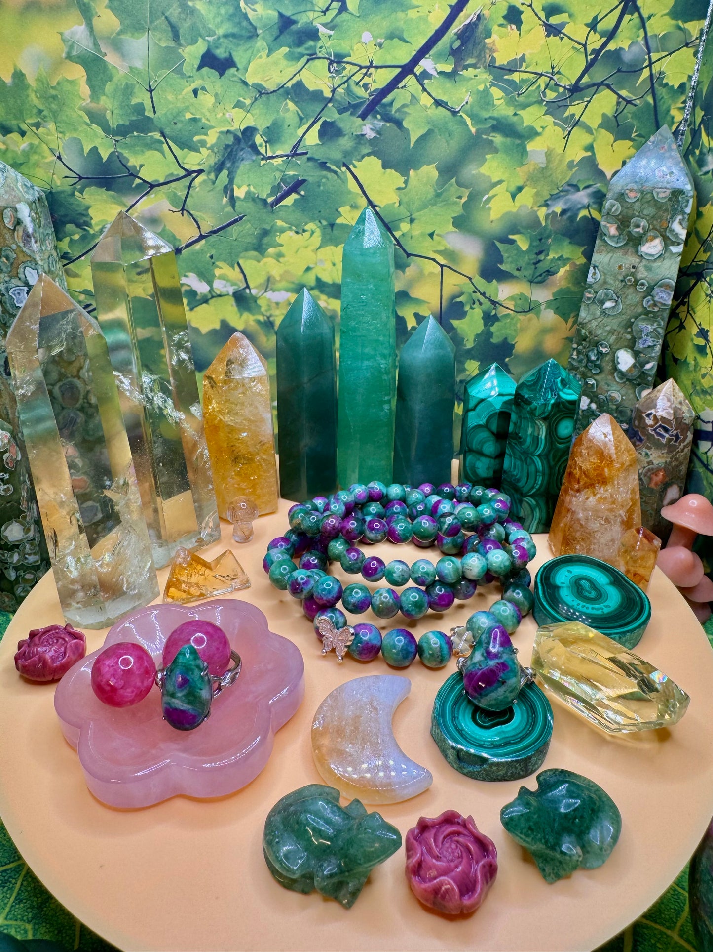 Ruby Fuchsite Teardrop Ring .925