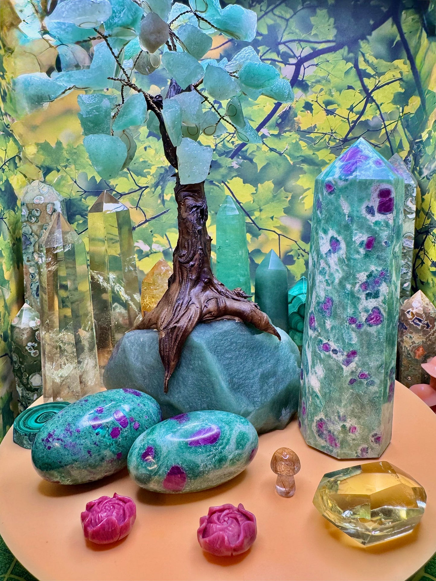Ruby Fuchsite Tower