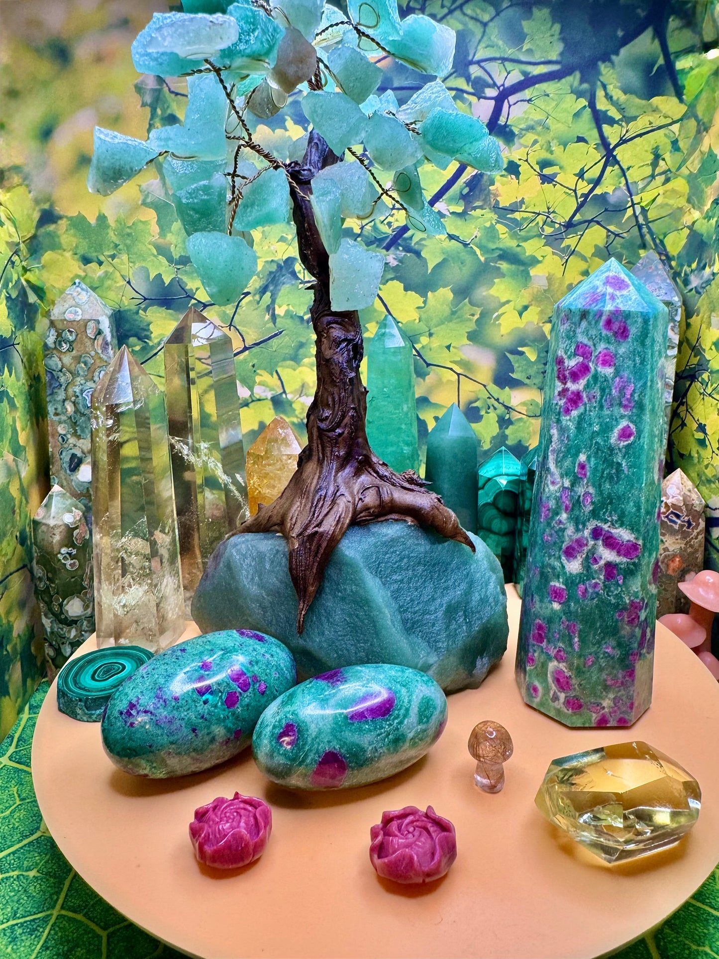 Ruby Fuchsite Tower