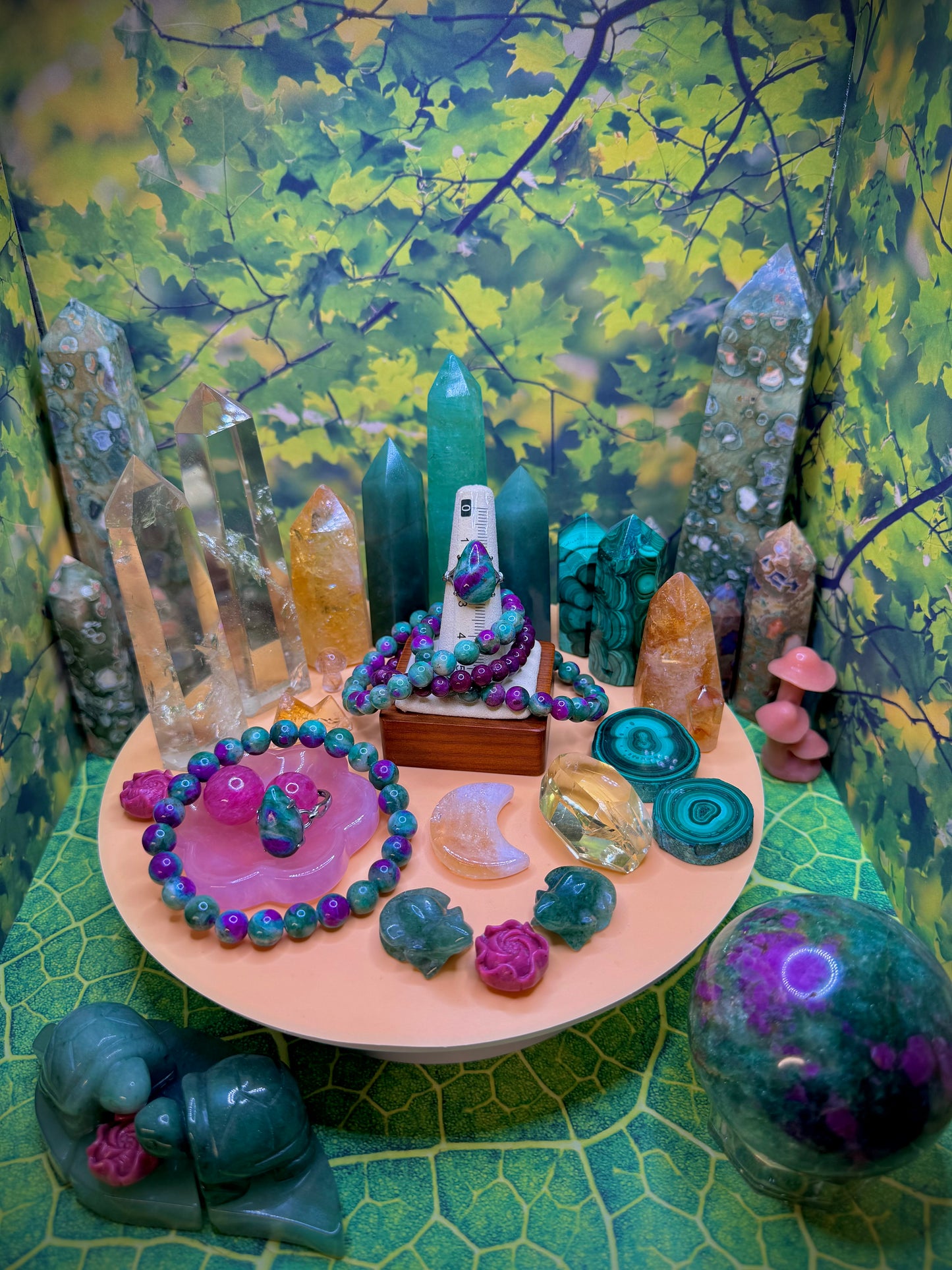 Ruby Fuchsite Teardrop Ring .925