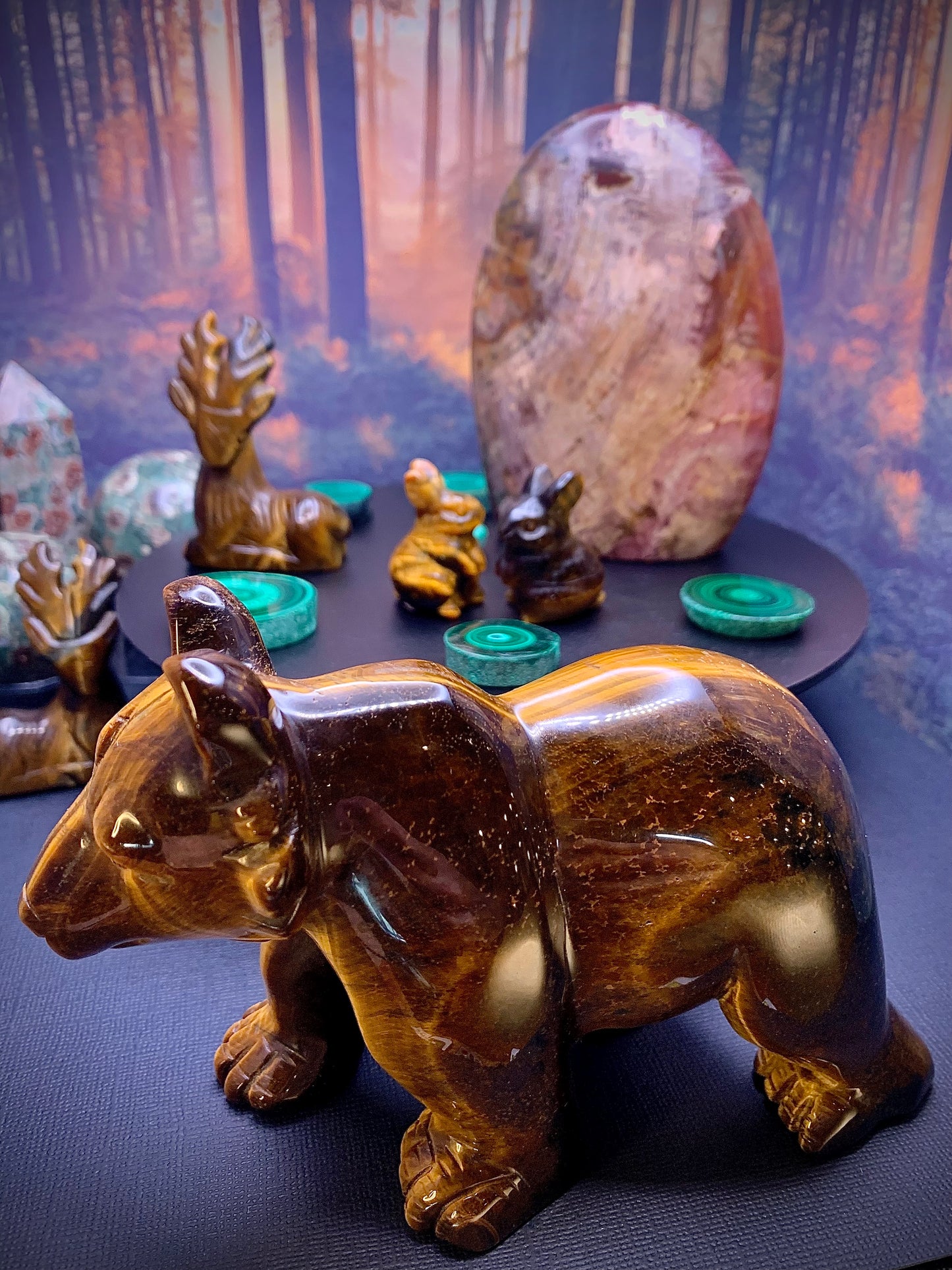 Tigers Eye Bear Carving (Large)