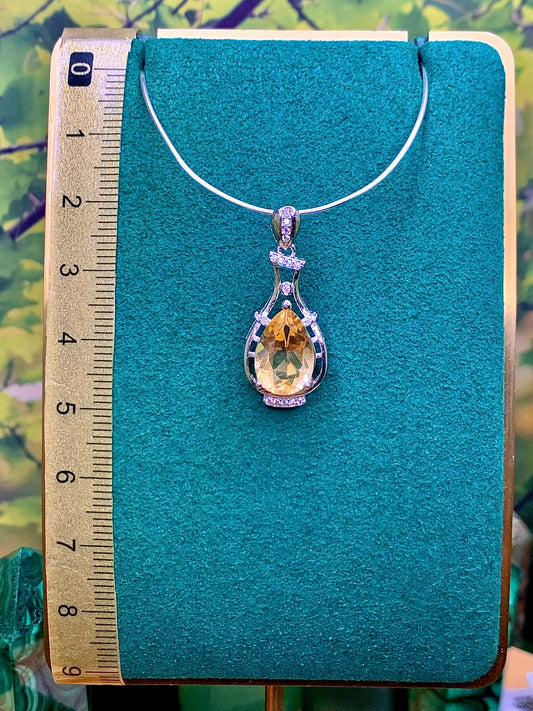 Citrine Pendant in Sterling Silver